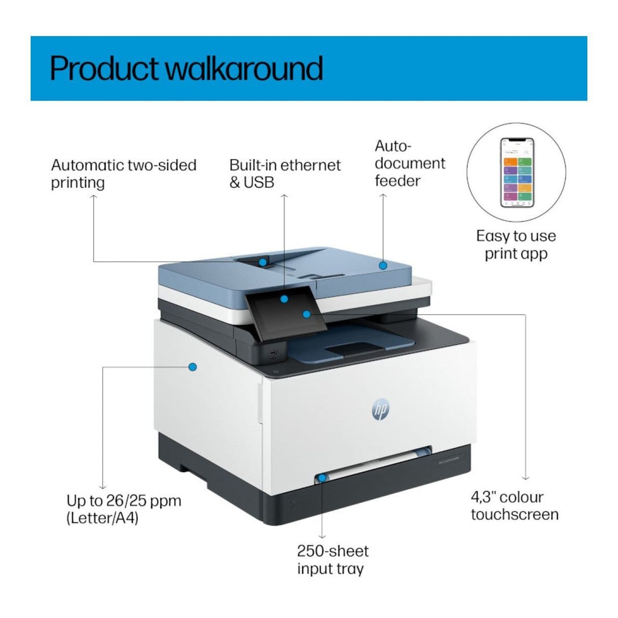 HP LaserJet Pro 3303fdn A4 Multifunction Colour Laser Printer 499M7A