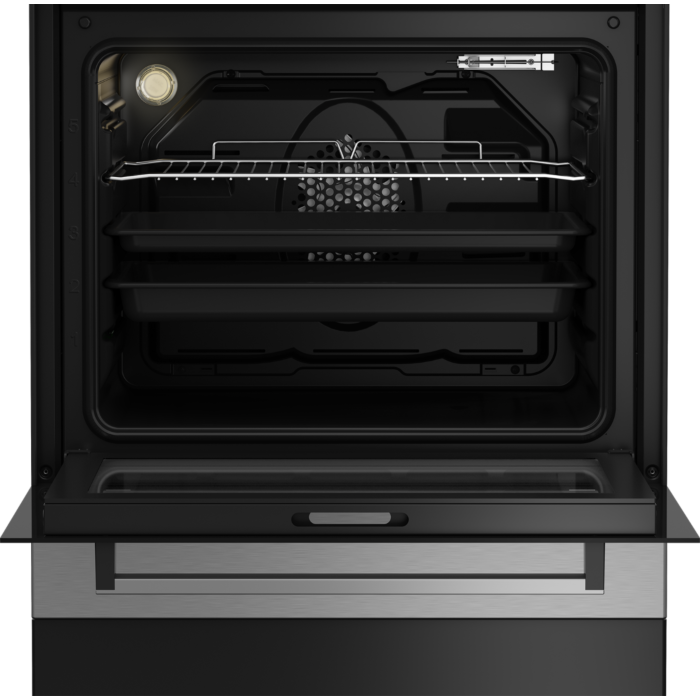 Beko 60cm Vitroceramic Inox (Stainless Steel) Free Standing Stove - FSE87310GX