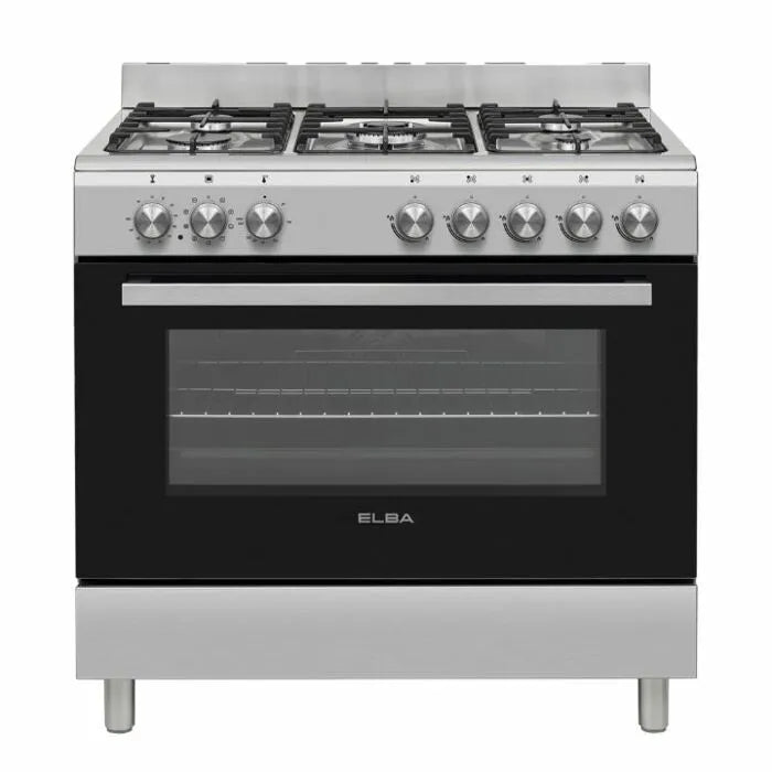 Elba 90cm 5 Burner Gas Stove with Electric Oven (Silver) - 04/96CL827