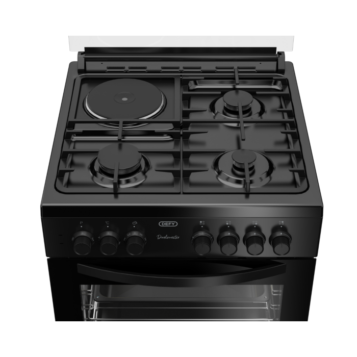 Defy 60cm Black 3 Gas 1 Solid Plate Stove - DGS679