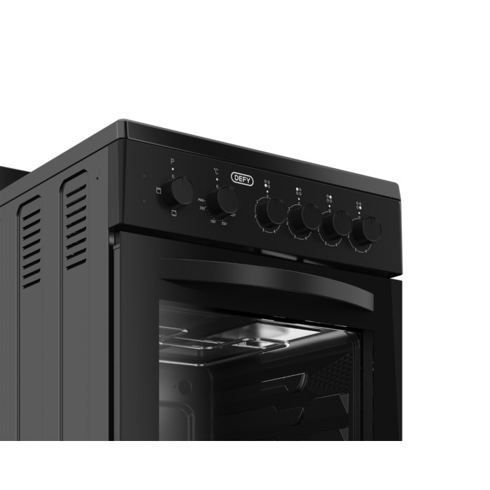 Defy 50cm Black 4 Plate Compact Stove Black FC - DSS554