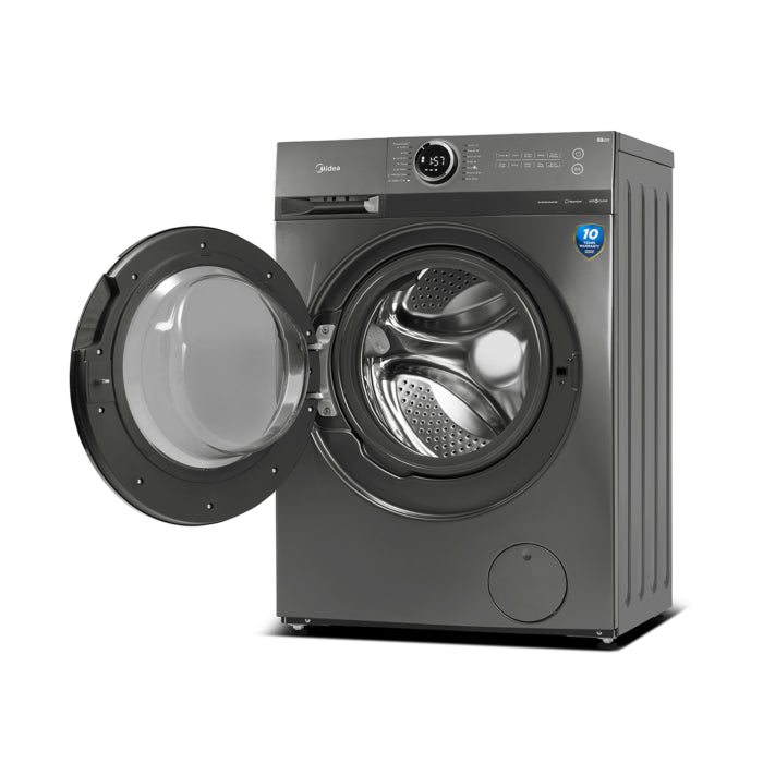 Midea 10kg Grey Inverter Front Loader Washing Machine - MF200W100WB