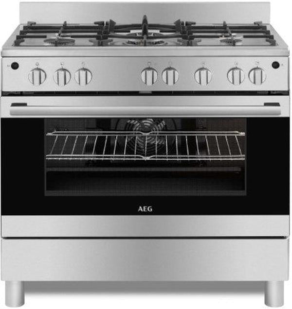 AEG CKB901A4BM 5-Burner Aluminium Automatic Gas Stove with Fan Cooking and Catalytic Cleaning