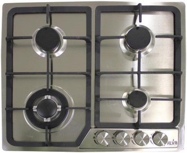 ALVA 60cm Stainless Steel 4-Burner Gas Hob - Electronic Ignition, LPGSA Certified, 12 Month Warranty