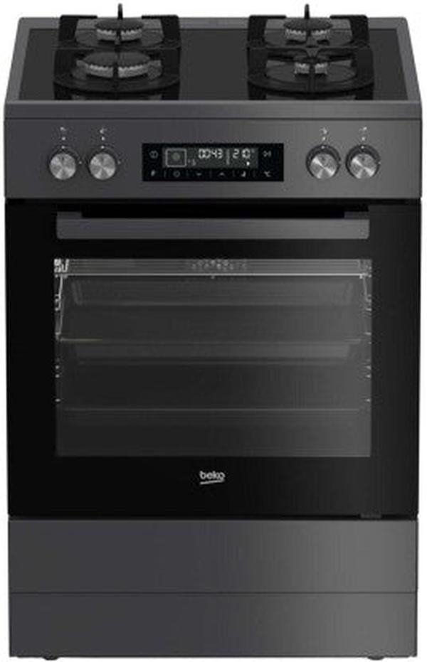 Beko HIAW75226SXE 60cm Stainless Steel 4-Burner Gas Stove with Electric Oven and End Timer