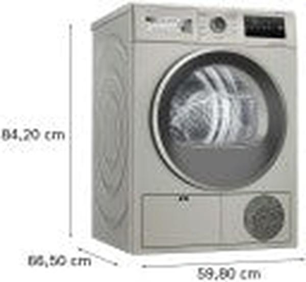 Bosch 8 kg Silver Condenser Tumble Dryer with 1400 RPM Spin Speed and 7 Wash Programs