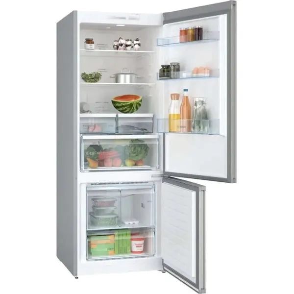 Bosch Series 4 480L Frost-Free Bottom Mount Double Door Fridge with VitaFresh & NoFrost - Silver (KGN55VI20Z)