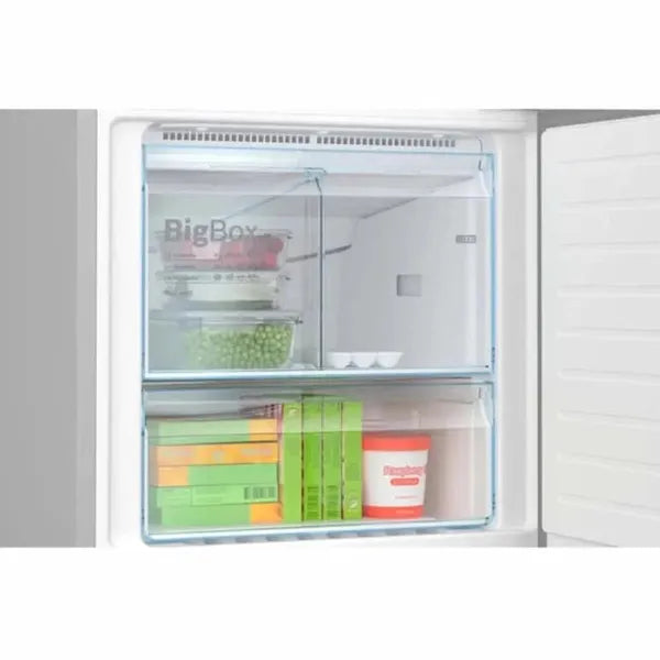 Bosch Series 4 480L Frost-Free Bottom Mount Double Door Fridge with VitaFresh & NoFrost - Silver (KGN55VI20Z)