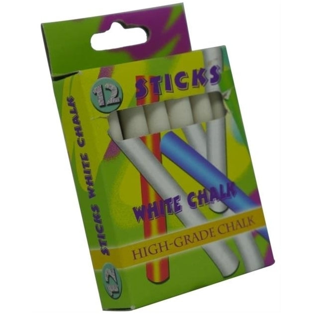 Brainware Pack of 12 Kids White Chalk
