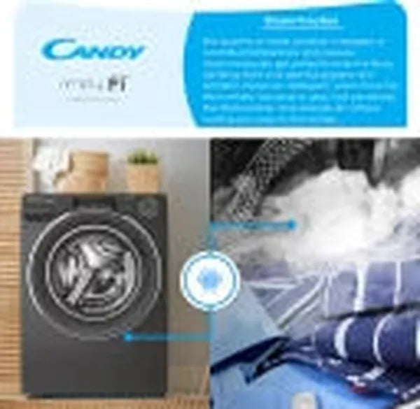 Candy Italy 13.9 kg Smart Inverter Steam Washer Dryer Combo with WiFi App Control - 1400 RPM, 16 Wash Programs, Silver