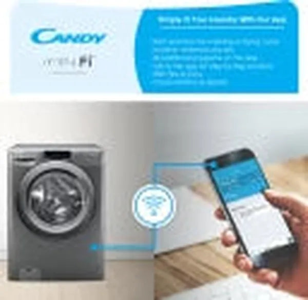 Candy Italy 8.5kg SmartPro Steam Washer Dryer Combo - 1400 RPM, 16 Wash Programs, Wifi App Control, Silver