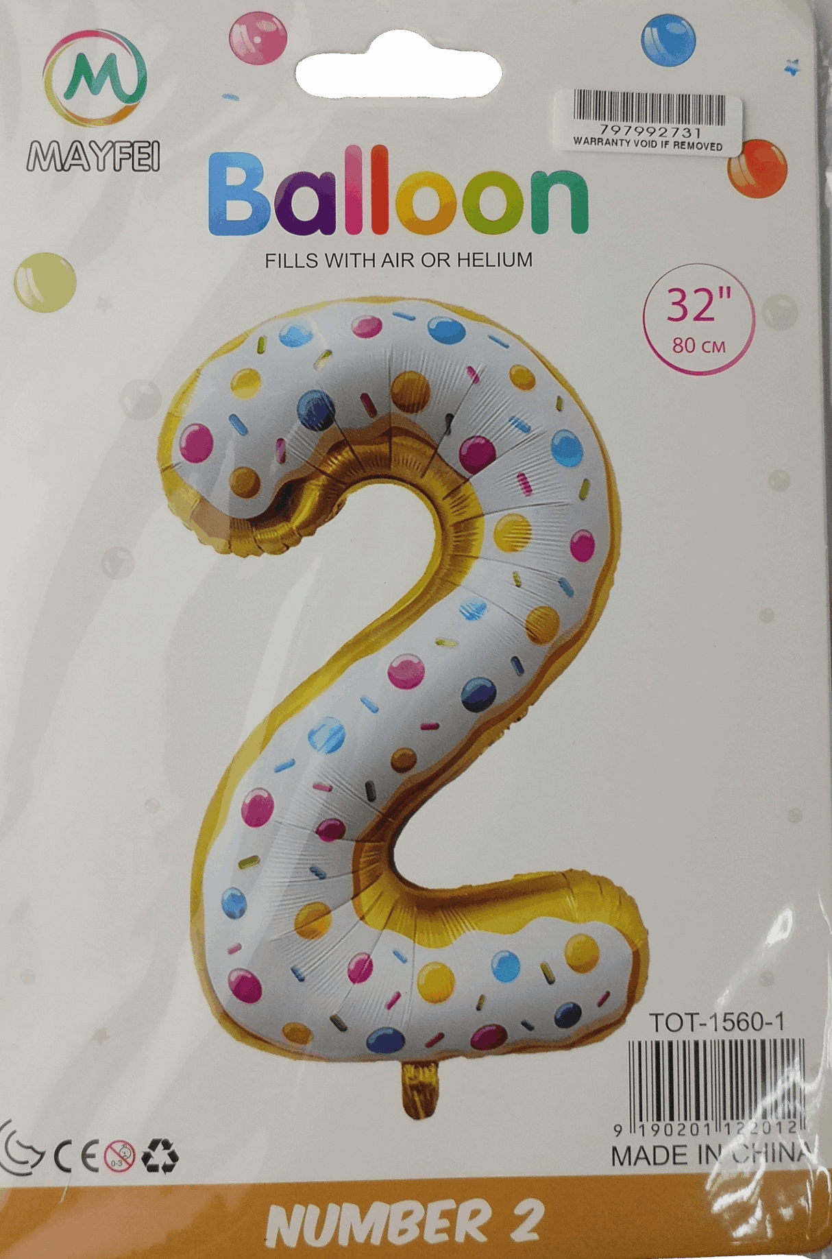 Casey 102cm Donut Balloon Number 2