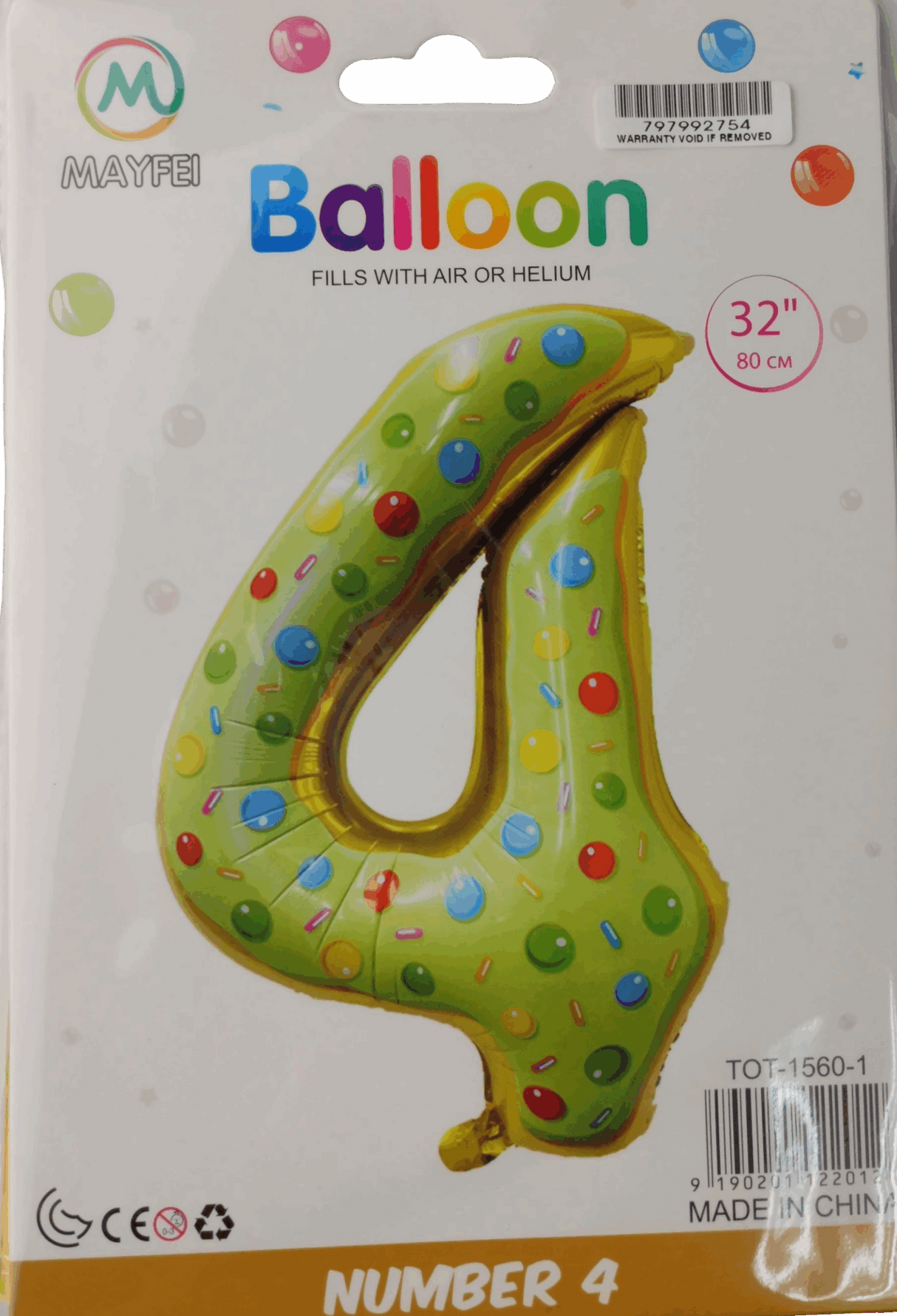 Casey 102cm Donut Balloon Number 4