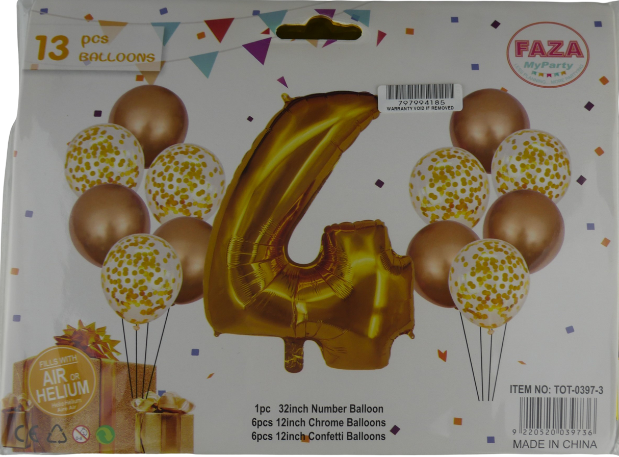 Casey 13pc Gold and White Balloon Set Nr 4