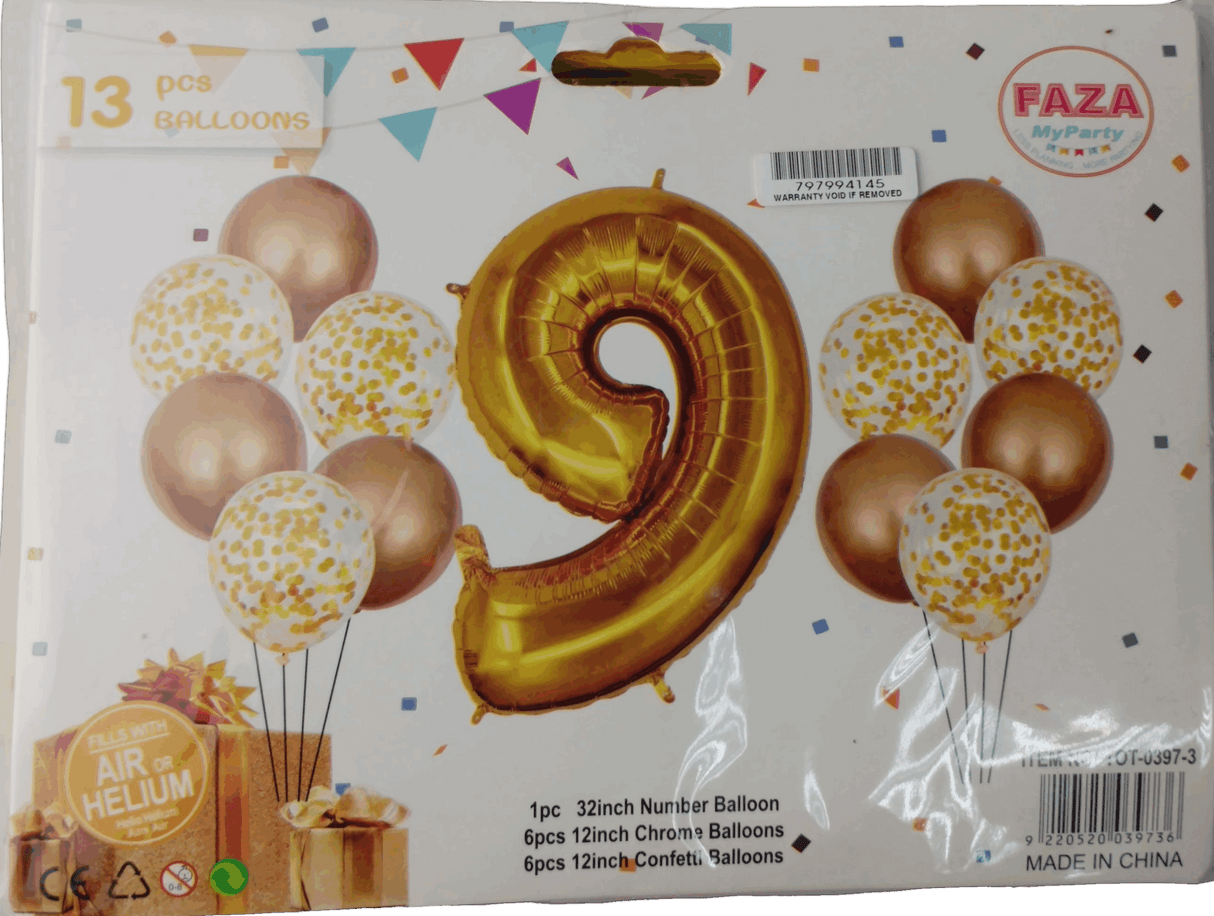 Casey 13pc Gold and White Balloon Set Nr 9