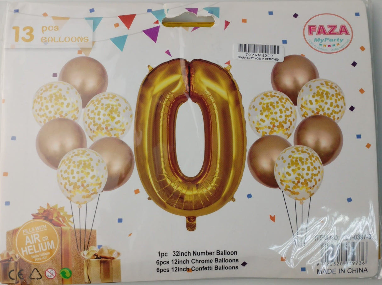 Casey 13pc Gold and White Balloon Set Nr.0