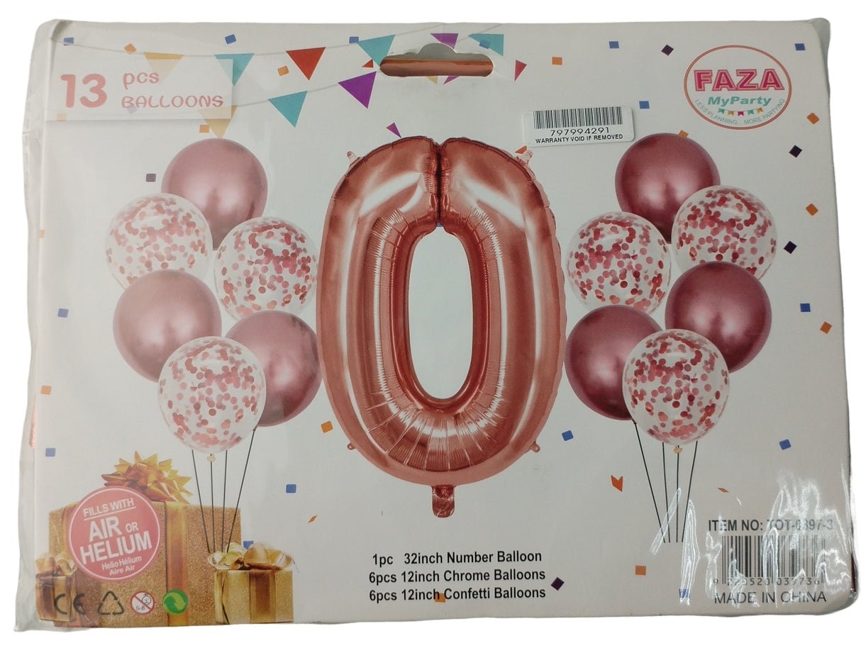 Casey 13pc Rose Gold and White Balloon Set Nr 0