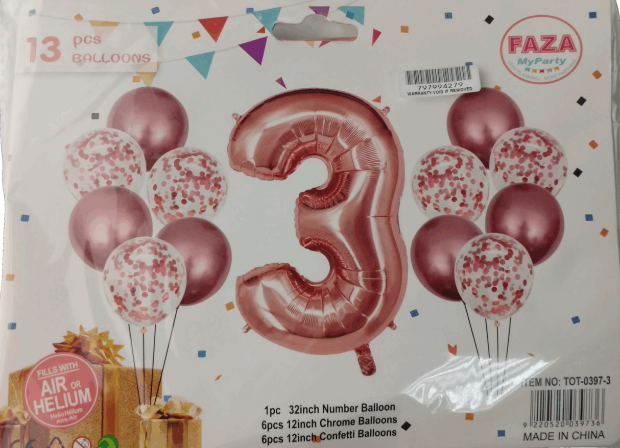 Casey 13pc Rose Gold and White Balloon Set Nr 3