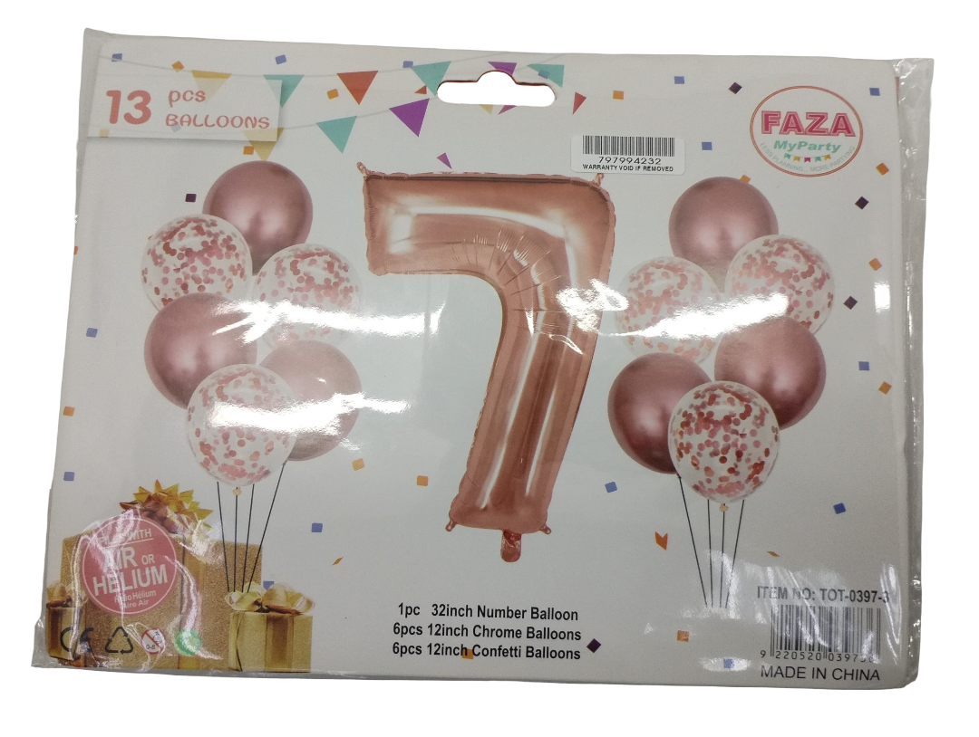 Casey 13pc Rose Gold and White Balloon Set Nr.7