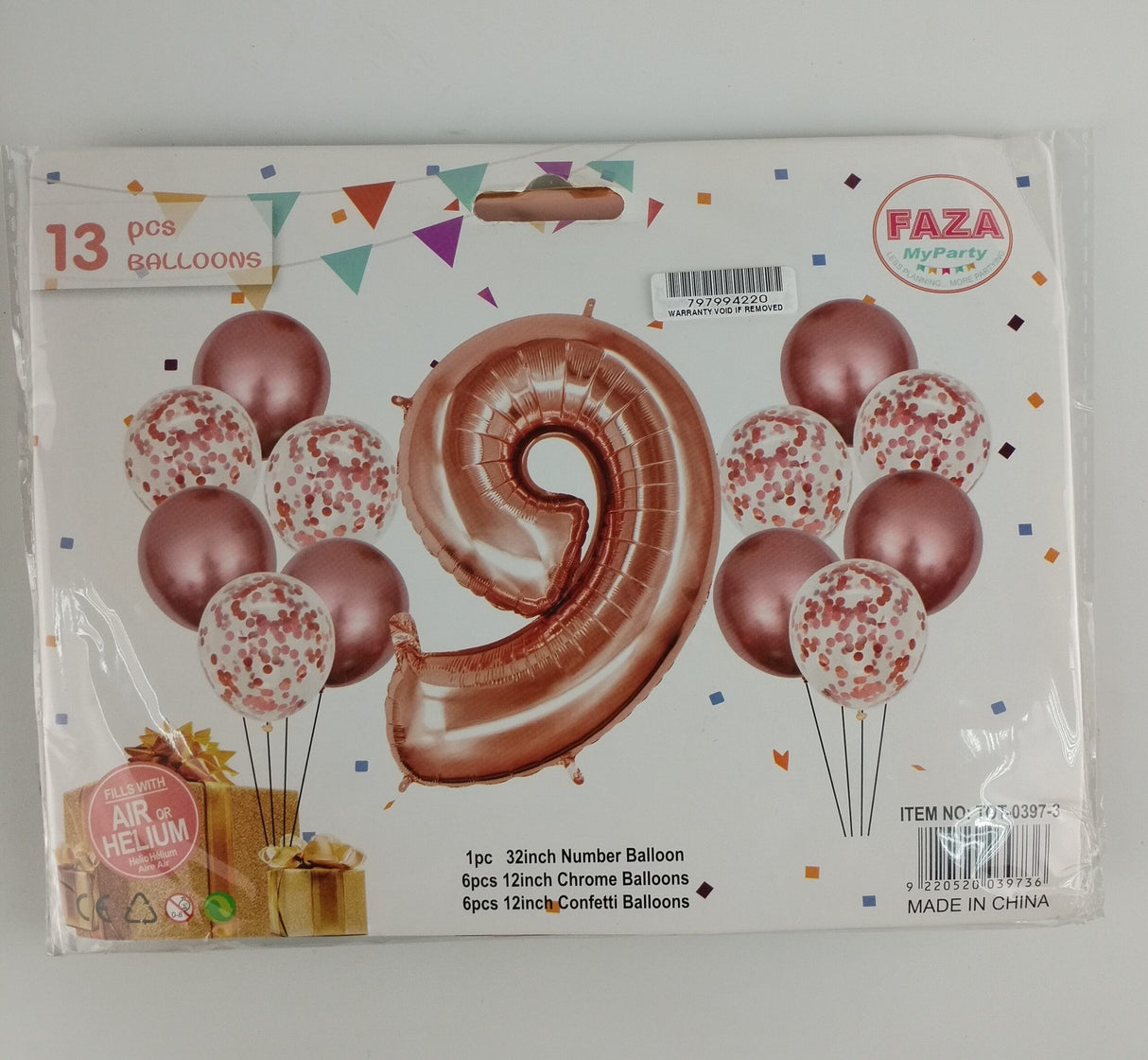 Casey 13pc Rose Gold and White Balloon Set Nr.9