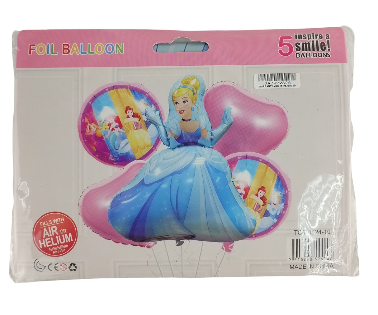 Casey 5pc Princess Themed Birthday Balloon Set Retail