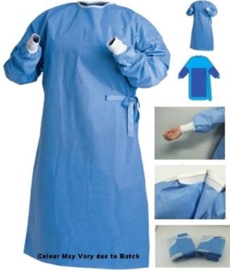 Casey Disposable SMS Fabric Reinforced Surgical Gown - Blue Size Extra Large
