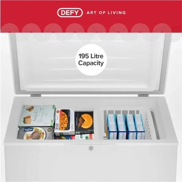 Defy 195 L Single Door Standard Deep Freezer (White)
