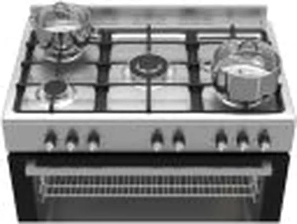 Defy DGS904 5-Burner Stainless Steel Manual Gas Stove with Oven - Versatile Cooking & Easy Temperature Control