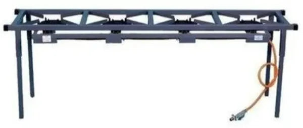 Durable 4-Burner Stainless Steel Manual Gas Catering Stove - Industrial Grade LPG Cooker with Knob Control