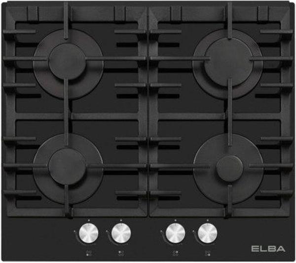 Elba 04/T65-450G 4-Burner Automatic Glass Gas Stove with Ignition - Black Finish