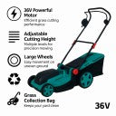 Generic GA-88198 Battery Cylinder Hower Lawn Mower (Black and Blue)