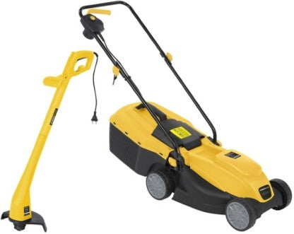 Generic Power Plus Lawnmower Trimmer Combo POWXG6212T Battery & AC Adapter Rotary Push Lawn Mower (yellow)