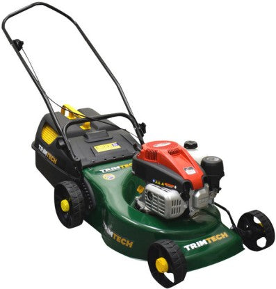 Generic Trimtech Petrol Lawnmower – 149 CC Engine with 460 mm Cut and 48 L Box for up to 1000m2 Lawns TORX XT150 AC Adapter Rotary Push Lawn Mower (green)