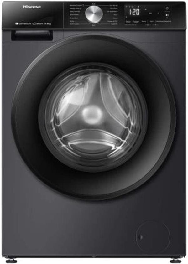 Hisense 10kg Front Loader Washing Machine | 1400 RPM Spin | 16 Wash Programs | Grey & Black