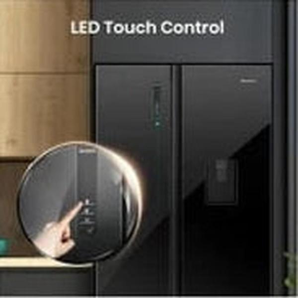 Hisense 514 L Double Door Fridge (Black Glass, H670SMIB-WD)
