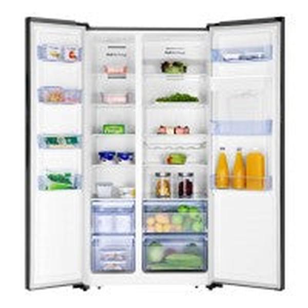 Hisense 514 L Double Door Fridge (Black Glass, H670SMIB-WD)