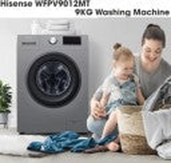 Hisense 8kg Free Standing Front Loader Washing Machine with Steam Function - Titan Grey (WFPV90012MT)