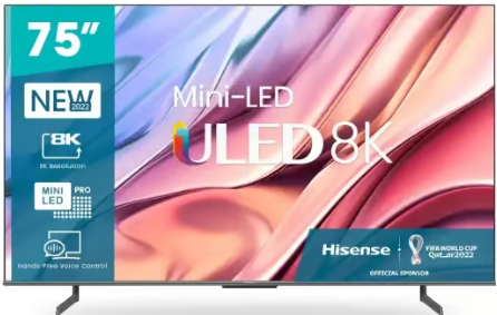 Hisense U80H 75 Inch MiniLED ULED 8K VIDAA Smart TV
