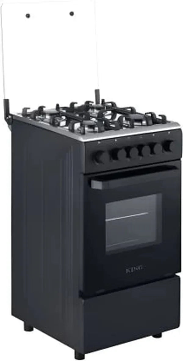 KING KGP5050BFFD 50x50cm Stainless Steel Free-Standing Gas Stove with 4 Burners and LPG Oven