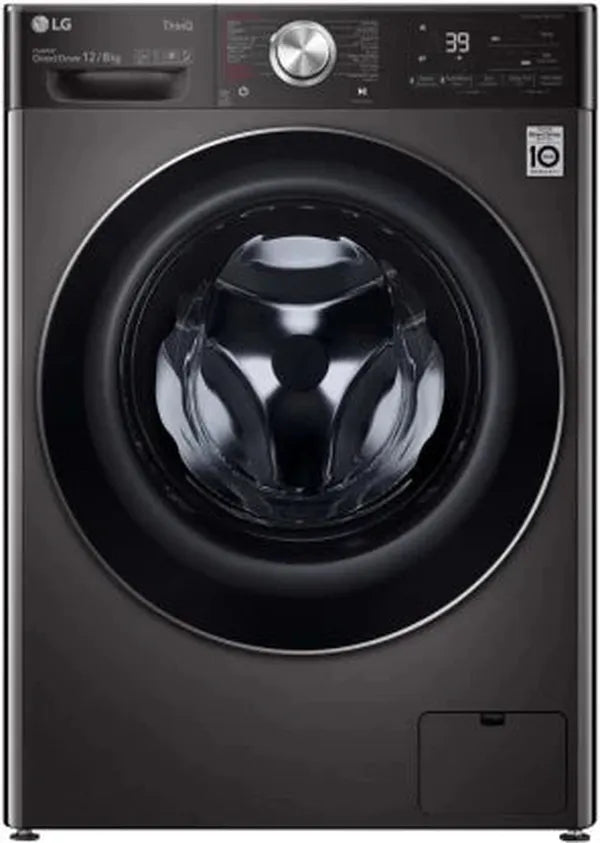 LG 12kg Front Load Washer Dryer Combo with 7 Wash Programs & 1400 RPM Spin - Black