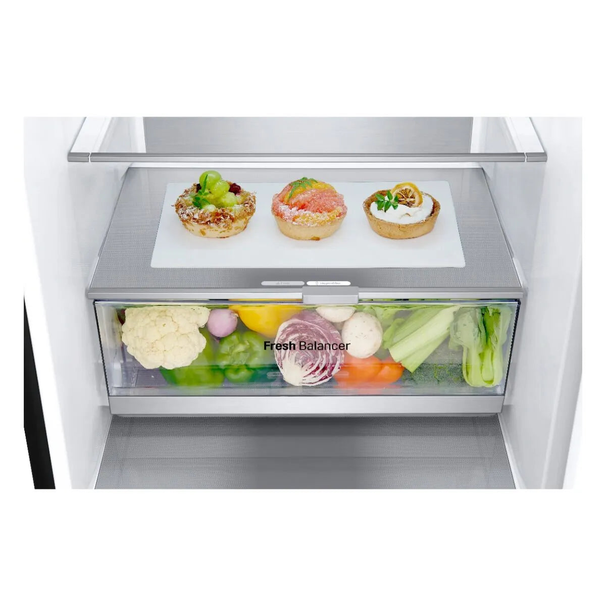 LG 343L Essence Matte Black Combi Fridge - GC-F459FSUW