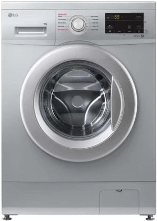 LG 9 kg F4J3VYP5L Front Loader Washing Machine - Silver, Smart Diagnosis, Quiet & Low Vibration Operation