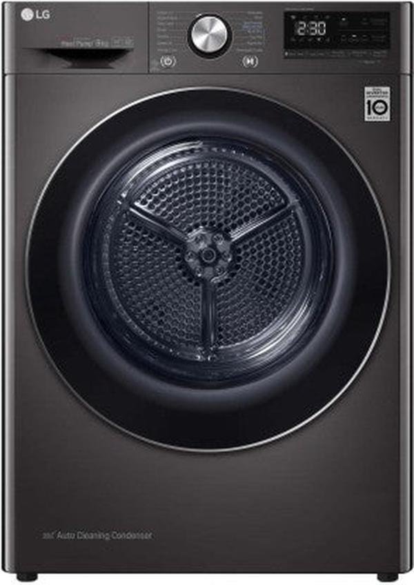 LG 9kg Black Dual Inverter Heatpump Dryer RC90V9JV2W - Efficient, Gentle, and Allergy Care