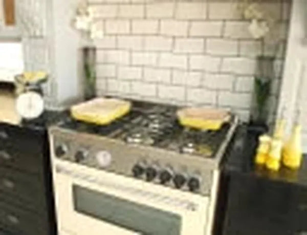 La Germania AMS95C61LBCR 95cm Stainless Steel 5-Burner Gas Stove with 142L Electric Oven - Black Chrome