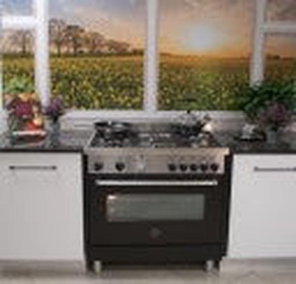 La Germania AMS95C61LBNE 90cm Stainless Steel Freestanding Gas Stove with 142L Dual Fan Electric Oven - 5 Burners