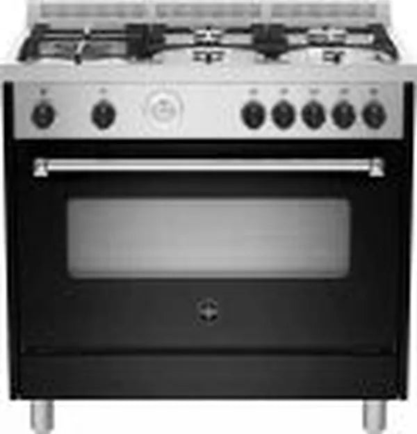 La Germania AMS95C61LBNE 90cm Stainless Steel Freestanding Gas Stove with 142L Dual Fan Electric Oven - 5 Burners