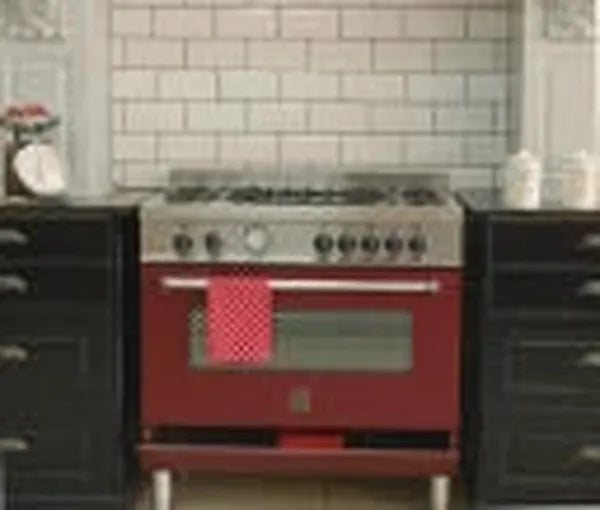 La Germania AMS95C61LBVI 90cm Stainless Steel 5-Burner Gas Stove with 142L Dual Fan Electric Oven