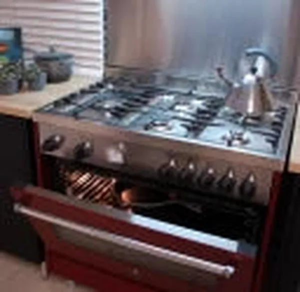 La Germania AMS95C61LBVI 90cm Stainless Steel 5-Burner Gas Stove with 142L Dual Fan Electric Oven