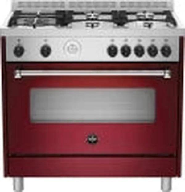 La Germania AMS95C61LBVI 90cm Stainless Steel 5-Burner Gas Stove with 142L Dual Fan Electric Oven
