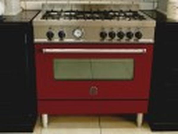 La Germania AMS95C81BVI 90cm Stainless Steel 5-Burner Gas Stove with 142L Fan-Assisted Oven